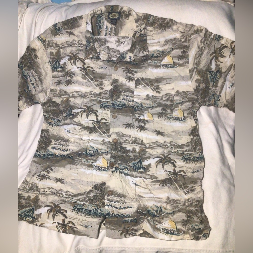 Tommy Bahama Hawaiian Shirt Button Front Mens XL Rayon/Cotton